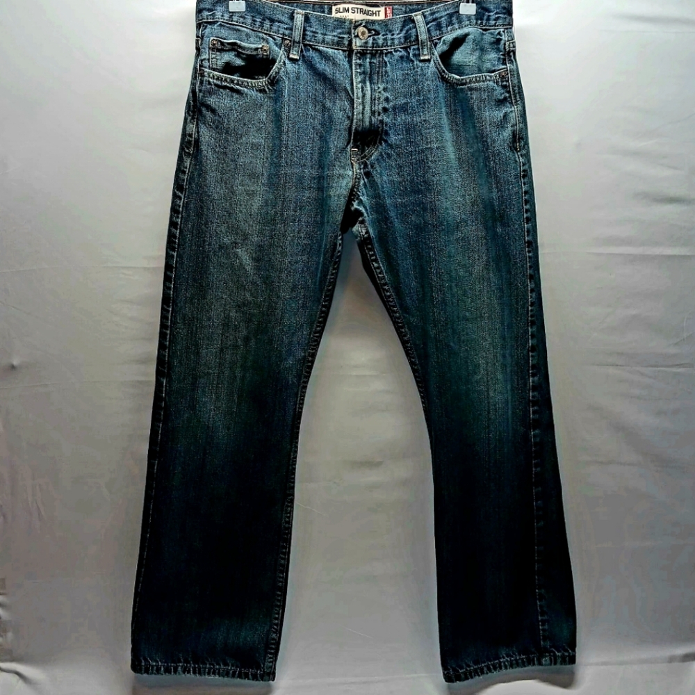 Levi's 514 Jeans Mens 36 X 30 Slim Straight Blue Denim - Picture 1 of 10